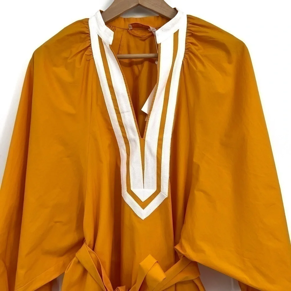 Tory Burch Puffed Sleeve Tunic Dress Vine Orange NWT Tory Burch SMALL NEW DRESS